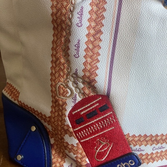 Carlorino Blue and White Women's Tote Bag - Picture 3 of 8